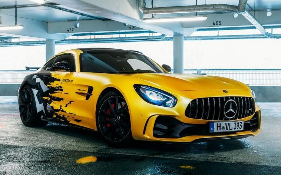 Mercedes-AMG GT R Urban Camo and Yellow Wrap by Fostla.de (C190) '2019
